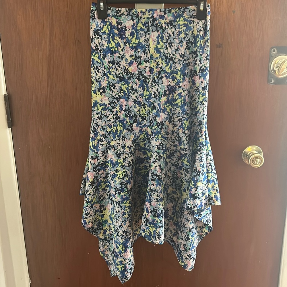 XS AQUA Bloomingdale’s fit to flared midi skirt - floral pattern